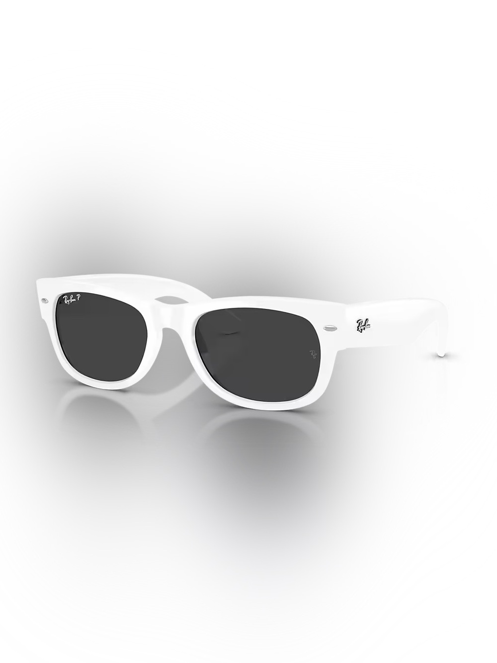 NWT Ray-Ban Mega Wayfarer II RB0832S White Polarized Sunglasses 55mm